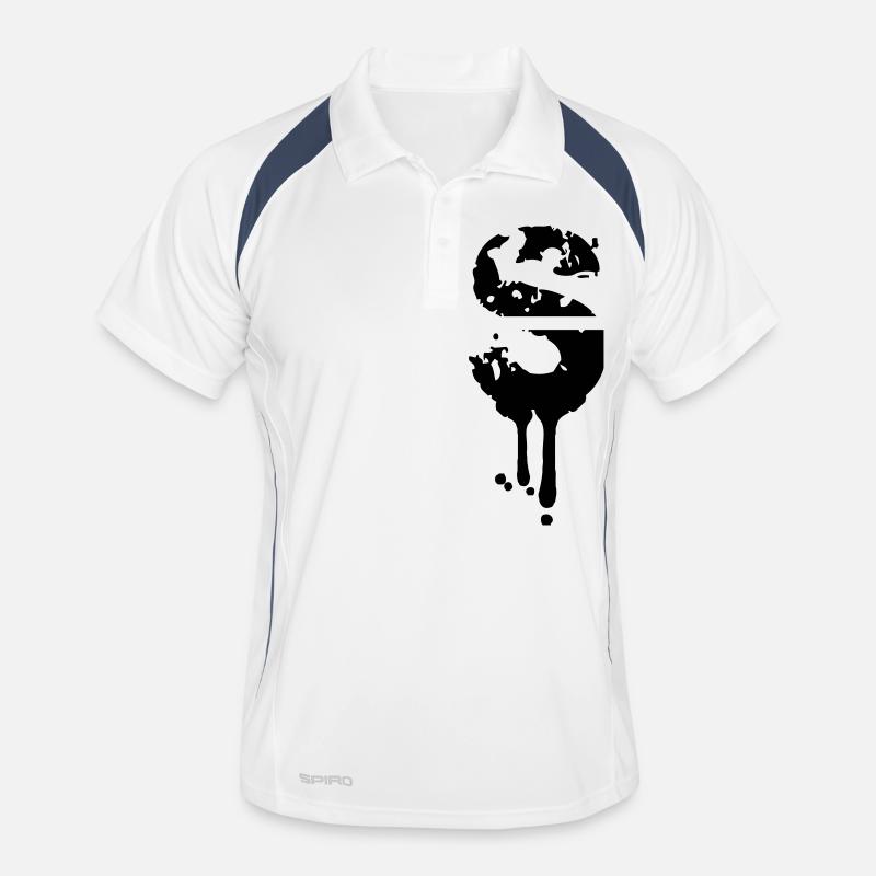 S graffiti stamp drops Men's Polo breathable
