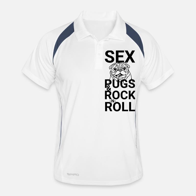 Mops and Roll - Der rockige Mops Männer Polo atmungsaktiv