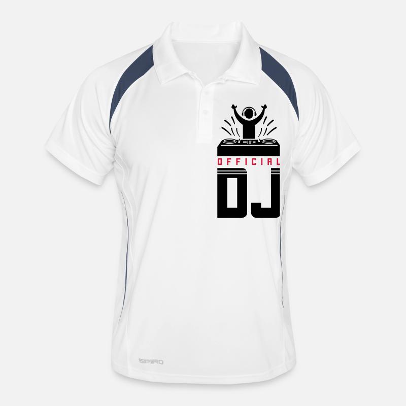 DJ Spruch Turntables - Männer Polo atmungsaktiv - Weiß/Navy