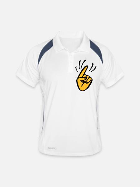 Finger Waggle - Men's Polo breathable - white/navy - Front