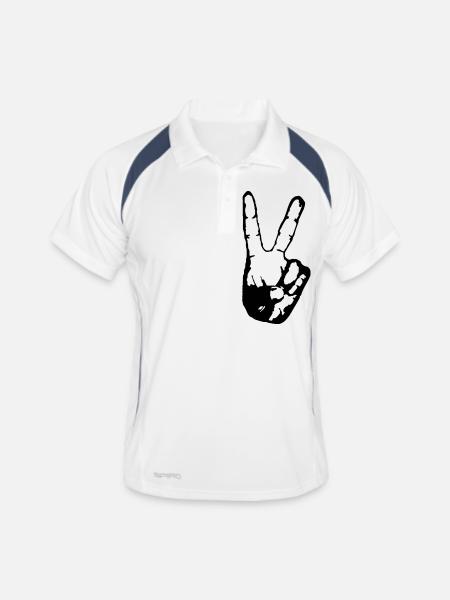 Victory - Männer Polo atmungsaktiv - Weiß/Navy - Vorne