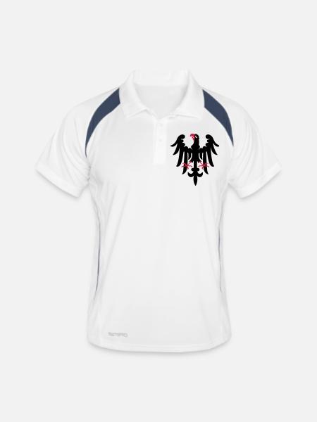 eagle heraldry - Männer Polo atmungsaktiv - Weiß/Navy - Vorne