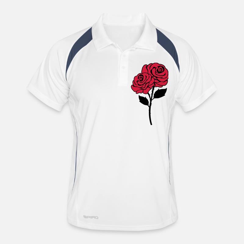 roses dorn - Männer Polo atmungsaktiv - Weiß/Navy