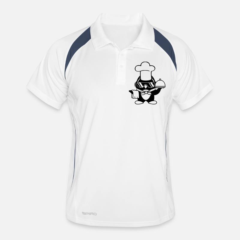 Penguin Chef Chef Chef Hat Lunettes de soleil de cuisson Polo respirant Homme