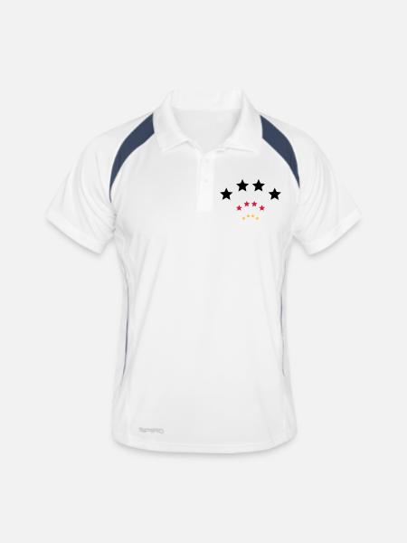 4 Sterne für Schwarz rot gold / 4 stars (3c) - Men's Polo breathable - white/navy - Front
