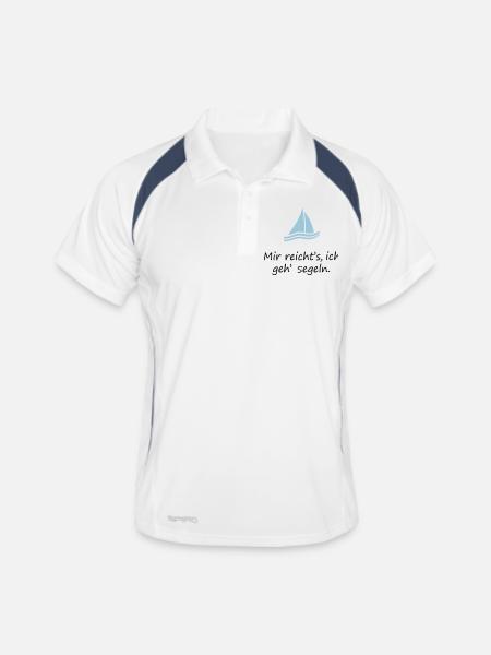 Mir reichts Ich geh Segeln. Segelboot Segel Segler - Männer Polo atmungsaktiv - Weiß/Navy - Vorne