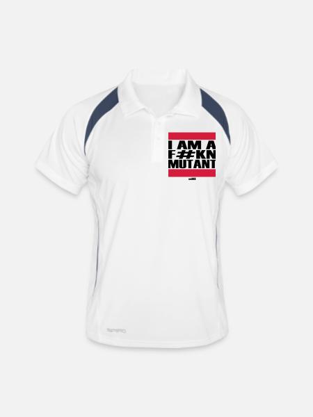 Je suis un mutant - Polo respirant Homme - blanc/marine - Devant