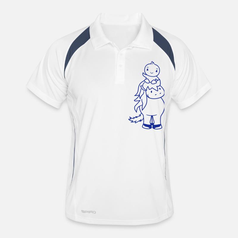 Ente reitet Kopf sitzend Pferd Reiter 2 Freunde Männer Polo atmungsaktiv