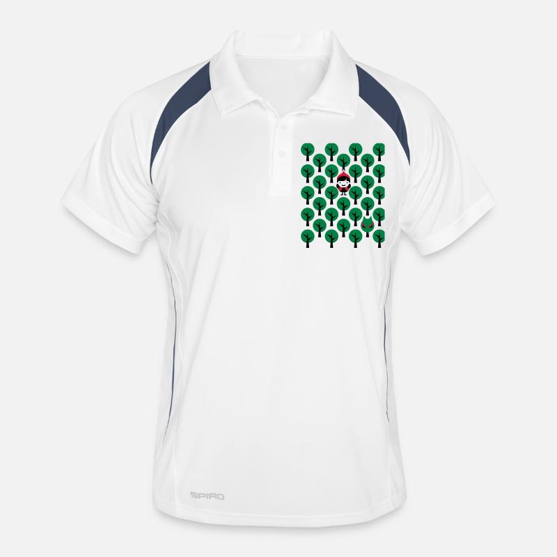 Fairytale - Märchen - Rotkäppchen - Wolf - Grafik - Männer Polo atmungsaktiv - Weiß/Navy
