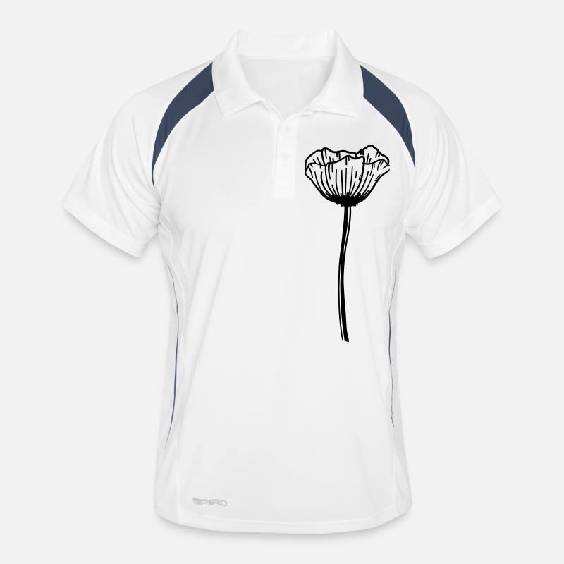 Mohn Blume Männer Polo atmungsaktiv