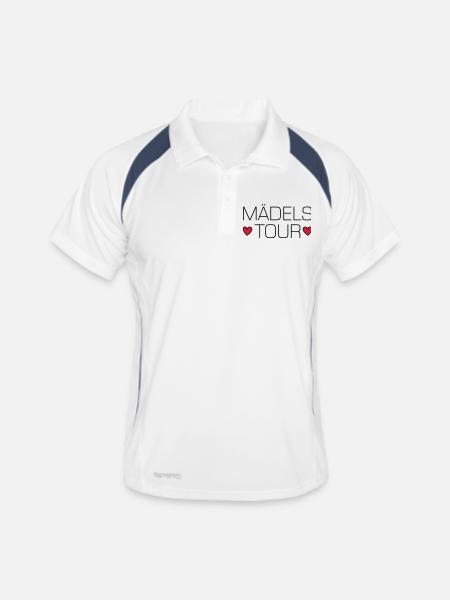 Mädels Tour Party - Männer Polo atmungsaktiv - Weiß/Navy - Vorne