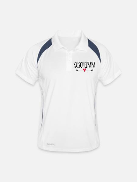Bester liebster Papa kuscheln Vater lieb kuschelig - Männer Polo atmungsaktiv - Weiß/Navy - Vorne