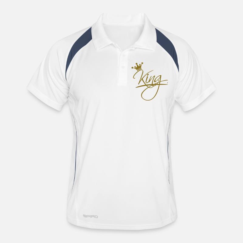 King texte de conception de logo de la couronne ch Polo respirant Homme