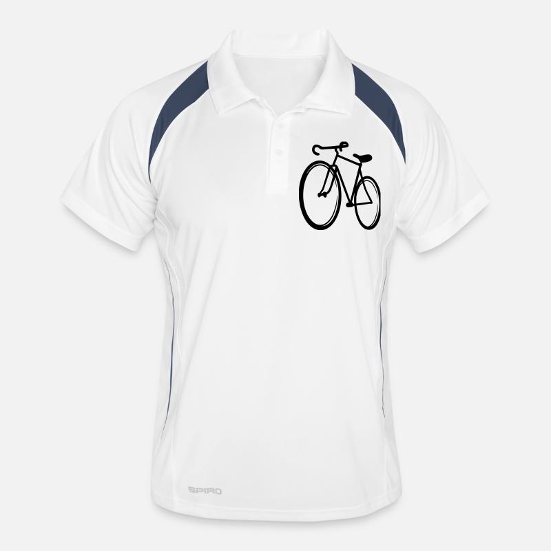 Fahrrad - Männer Polo atmungsaktiv - Weiß/Navy