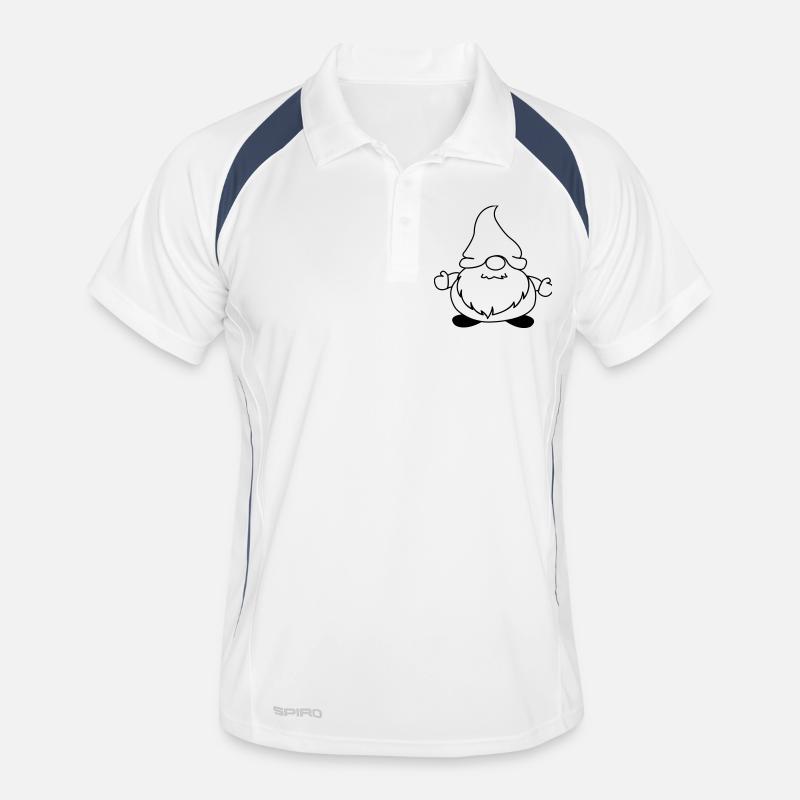 weihnachtsmann_comic_01 - Männer Polo atmungsaktiv - Weiß/Navy