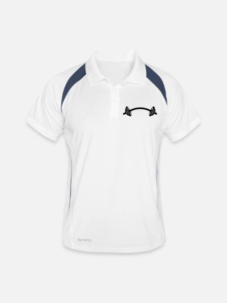 Dumbbell bodybuilding twisted 2 - Men's Polo breathable - white/navy - Front