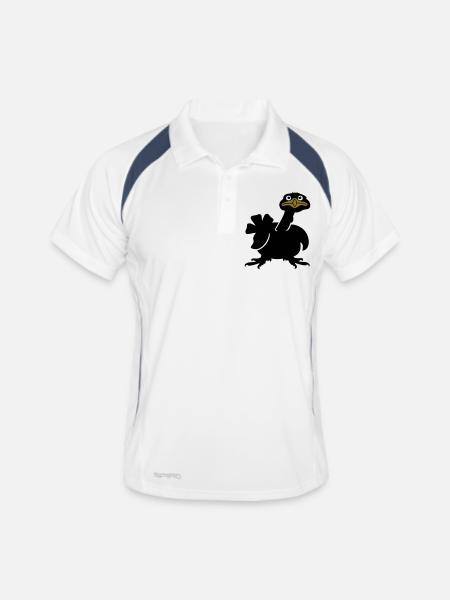 Truthahn (3c) - Männer Polo atmungsaktiv - Weiß/Navy - Vorne