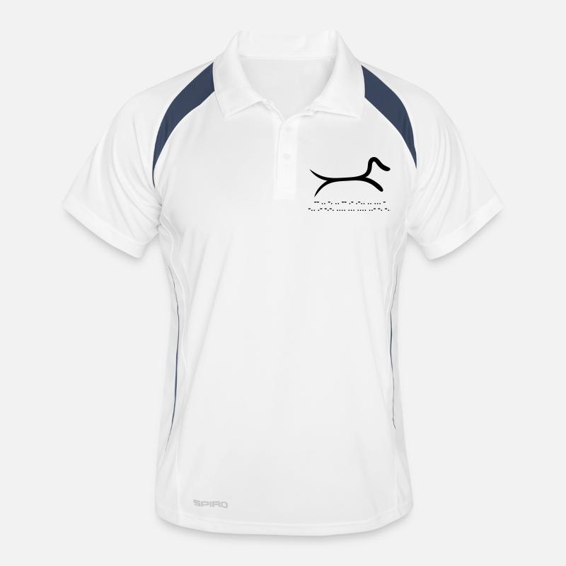 Dachshund with morse code - Men's Polo breathable - white/navy