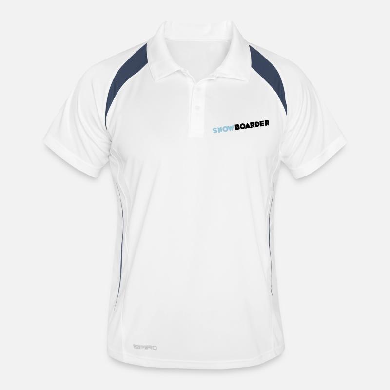 Snowboarder, Snowboards, Snowboarding - Men's Polo breathable - white/navy