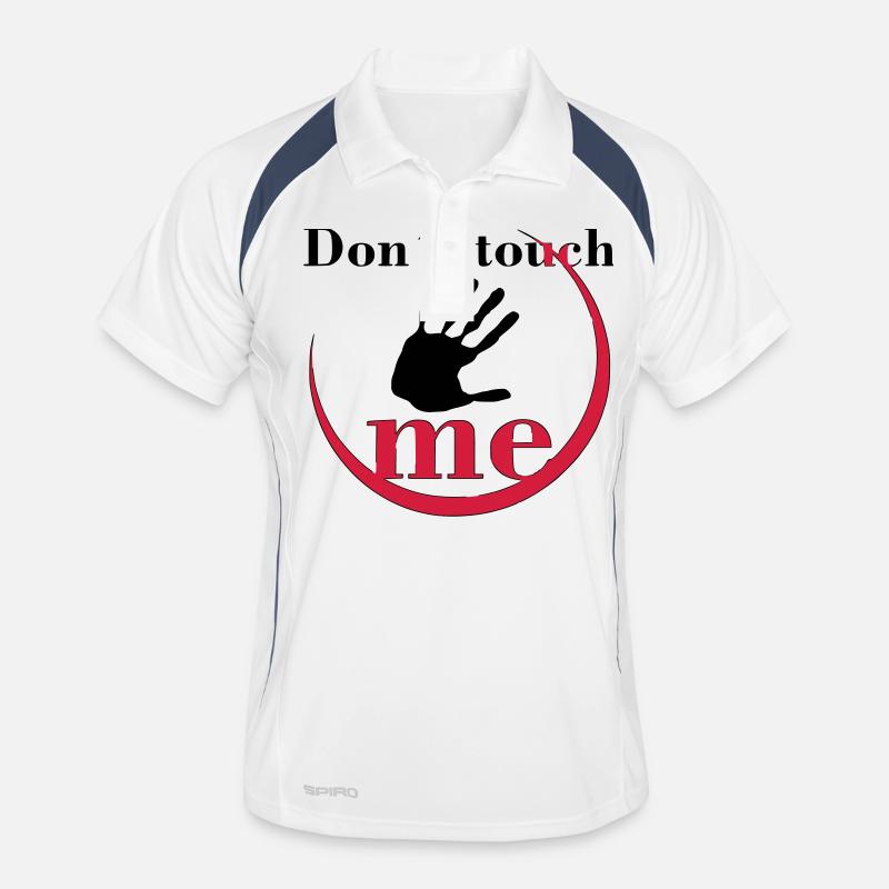 Don´t touch me - Männer Polo atmungsaktiv - Weiß/Navy