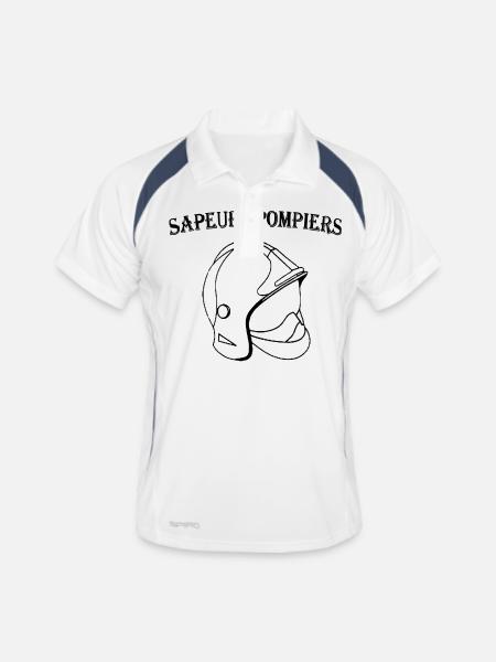 helmet firefighter - Men's Polo breathable - white/navy - Front