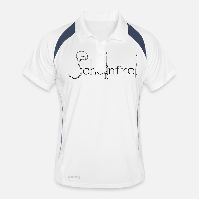 Scheinfrei - Männer Polo atmungsaktiv - Weiß/Navy