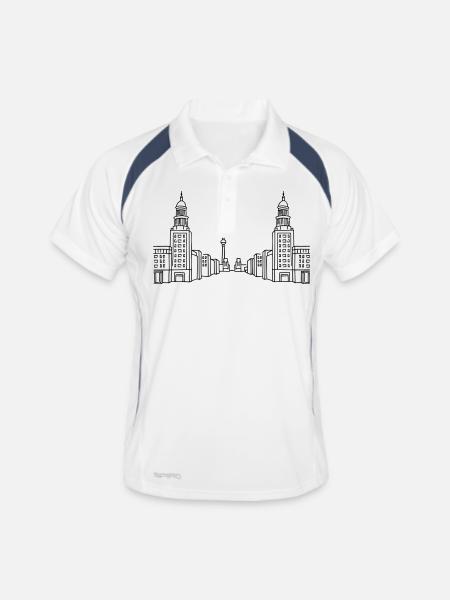 Frankfurter Tor Berlin - Men's Polo breathable - white/navy - Front