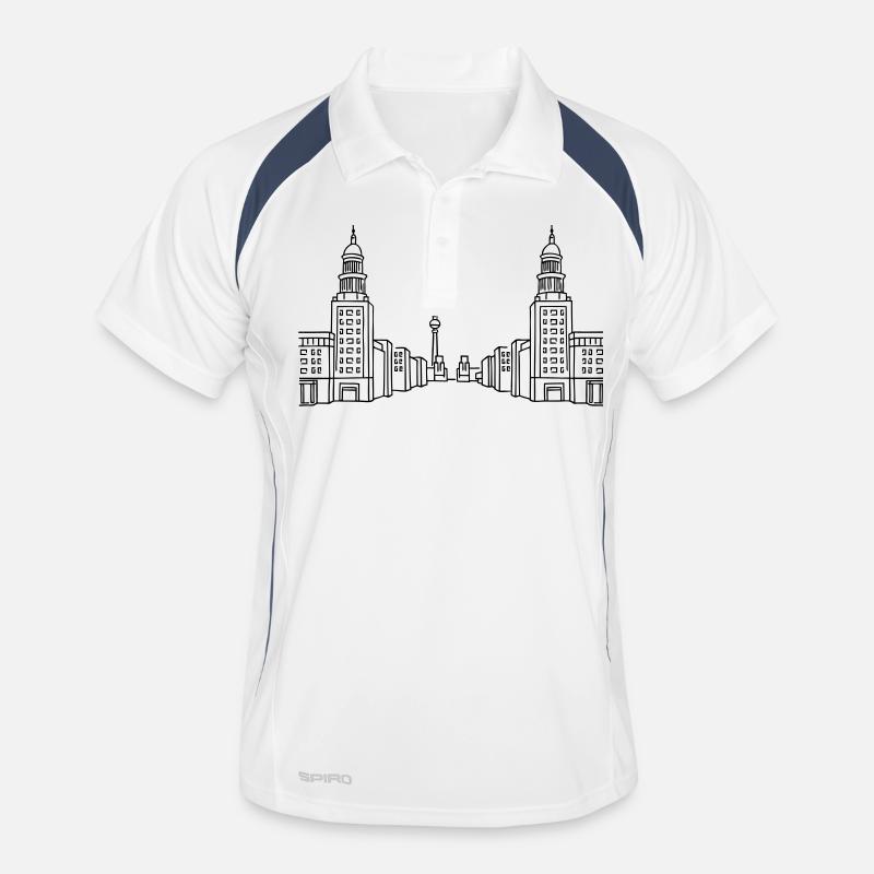 Frankfurter Tor Berlin - Männer Polo atmungsaktiv - Weiß/Navy