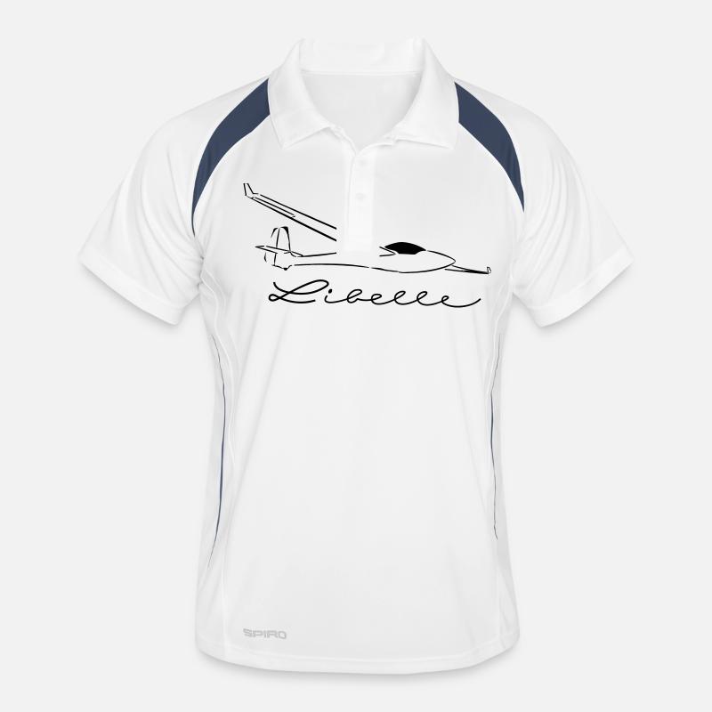 libelle_winglets_ohne_fah - Männer Polo atmungsaktiv - Weiß/Navy