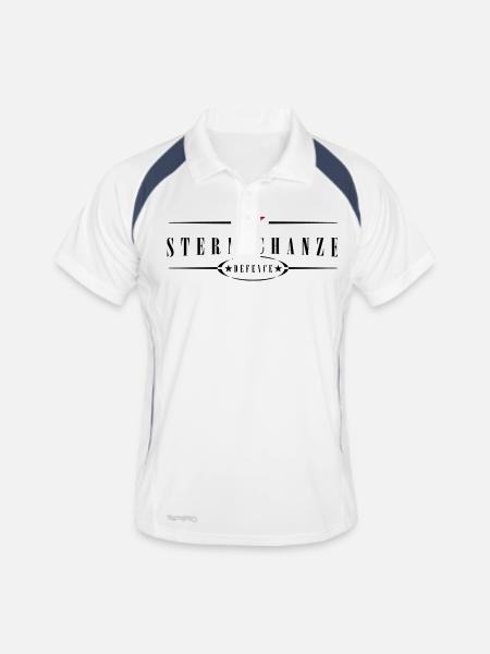 sternschanze - Männer Polo atmungsaktiv - Weiß/Navy