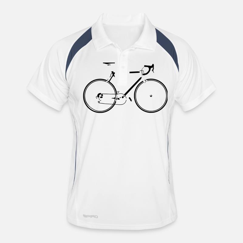 Fahrrad - Männer Polo atmungsaktiv - Weiß/Navy