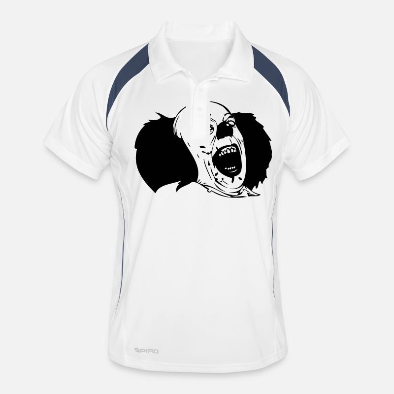 Evil Clown Black & White - Männer Polo atmungsaktiv - Weiß/Navy