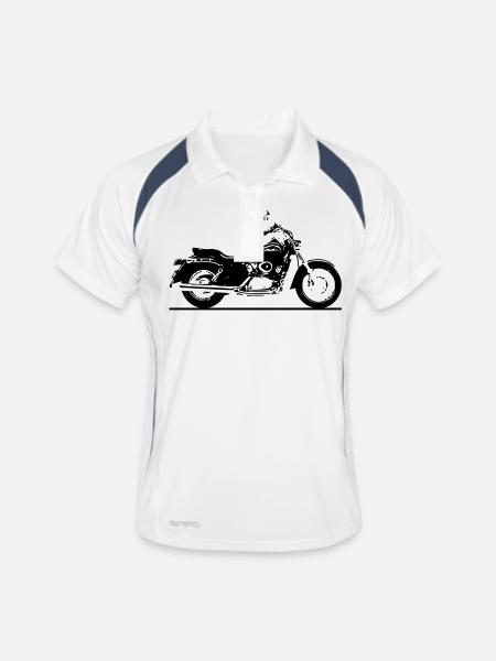 Chopper - Männer Polo atmungsaktiv - Weiß/Navy - Vorne