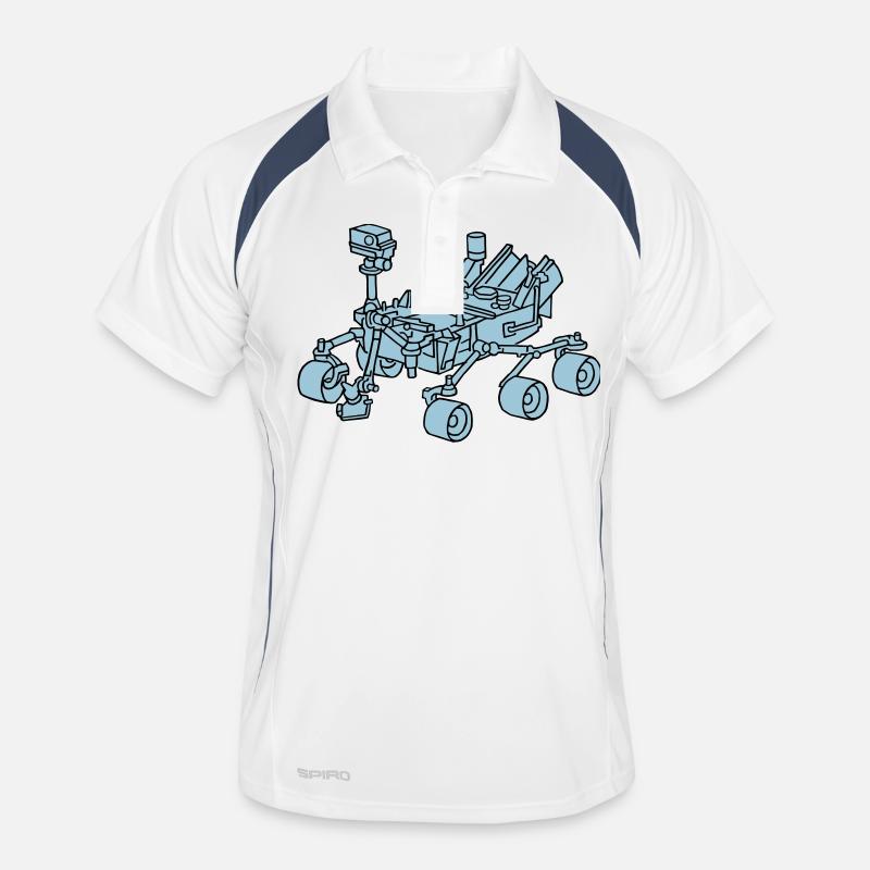 Curiosity Marsrover 2 - Männer Polo atmungsaktiv - Weiß/Navy
