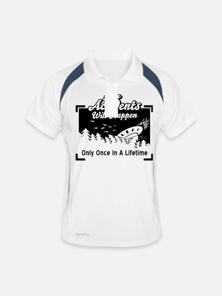 Accidents in Life - Männer Polo atmungsaktiv - Weiß/Navy - Vorne