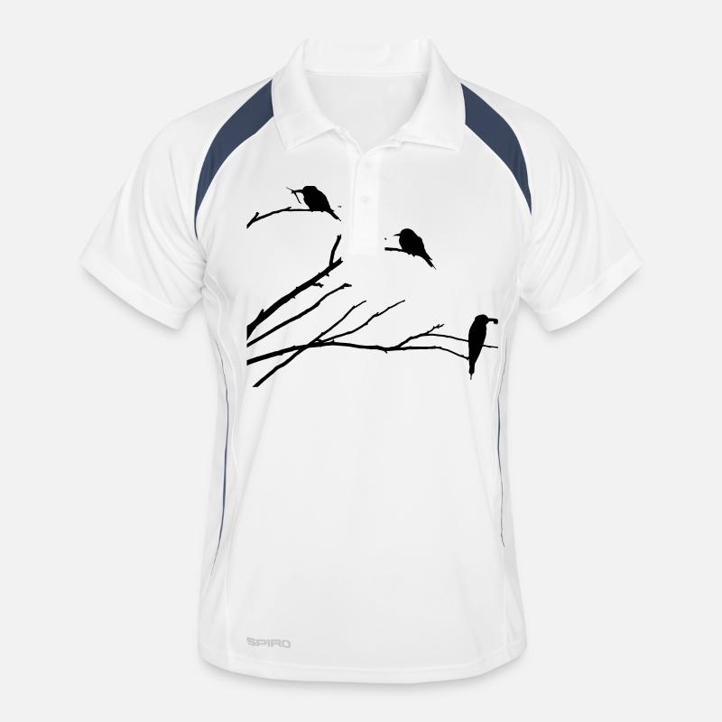 Birds on branch Men's Polo breathable