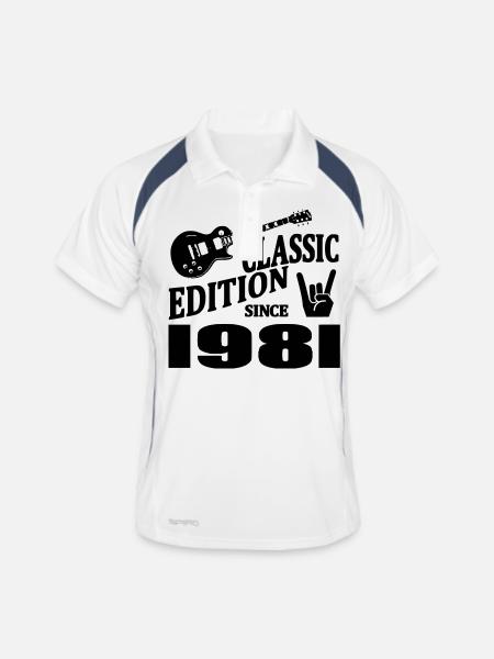 Klassische Ausgabe seit 1981 - Männer Polo atmungsaktiv - Weiß/Navy - Vorne