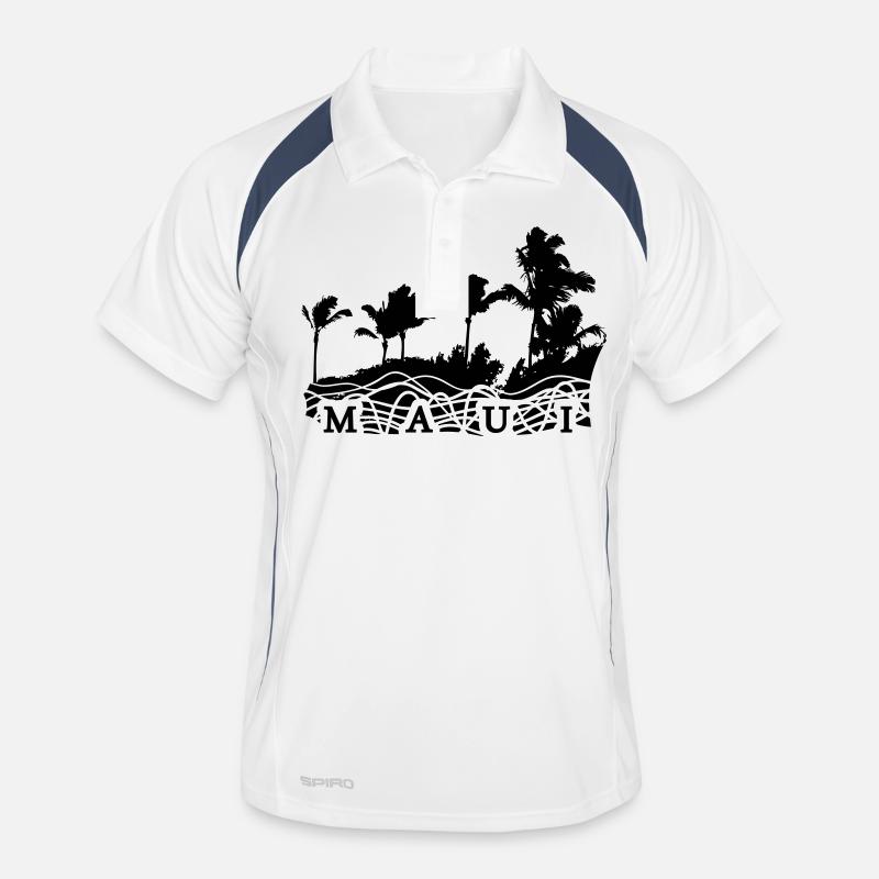 mauii - Männer Polo atmungsaktiv - Weiß/Navy