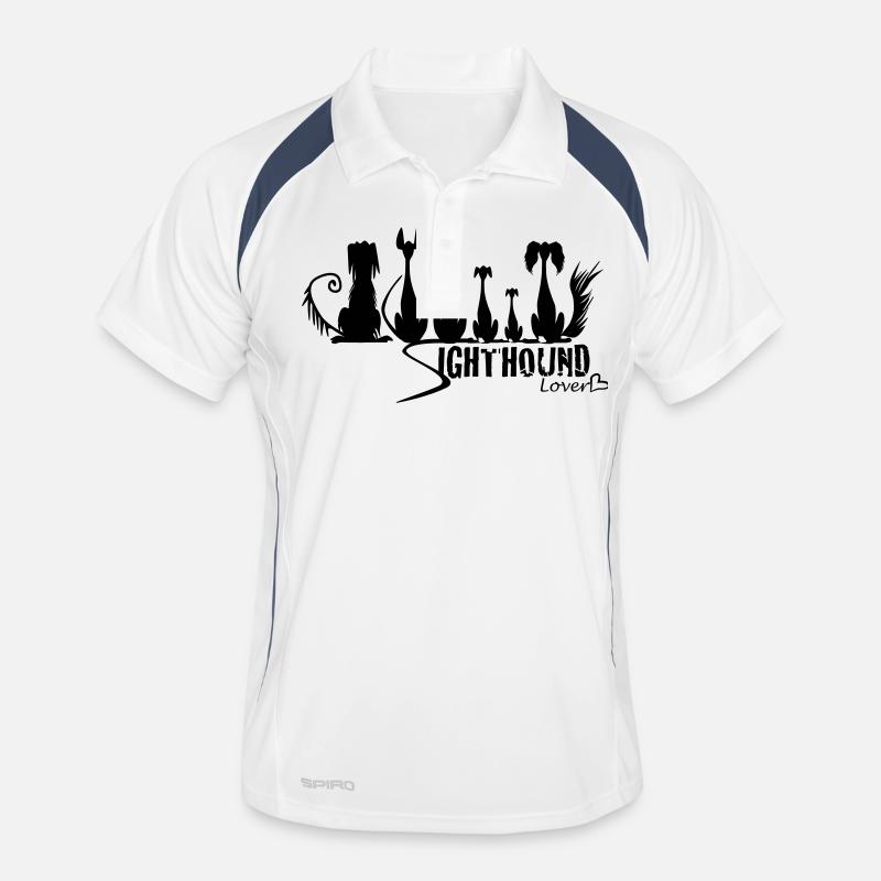 sighthound_lover - Männer Polo atmungsaktiv - Weiß/Navy
