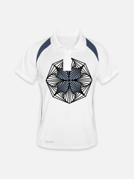 Geometric Art: Octagon (Shaded) - Men's Polo breathable - white/navy - Front