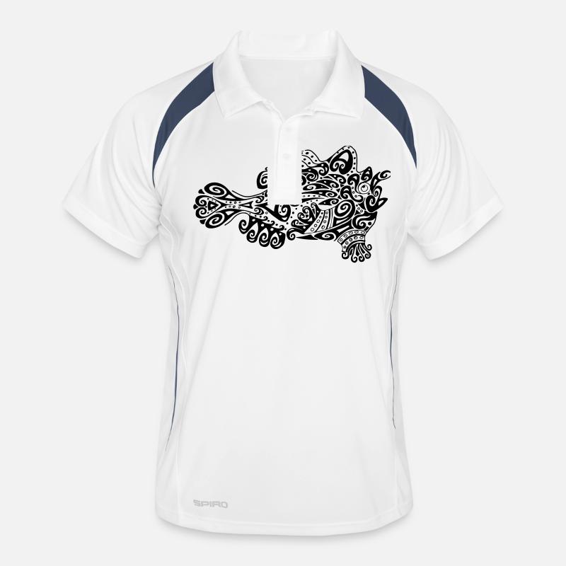 Little Cute Frogfish - Männer Polo atmungsaktiv - Weiß/Navy