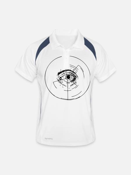 watchingdot - Polo respirant Homme - blanc/marine
