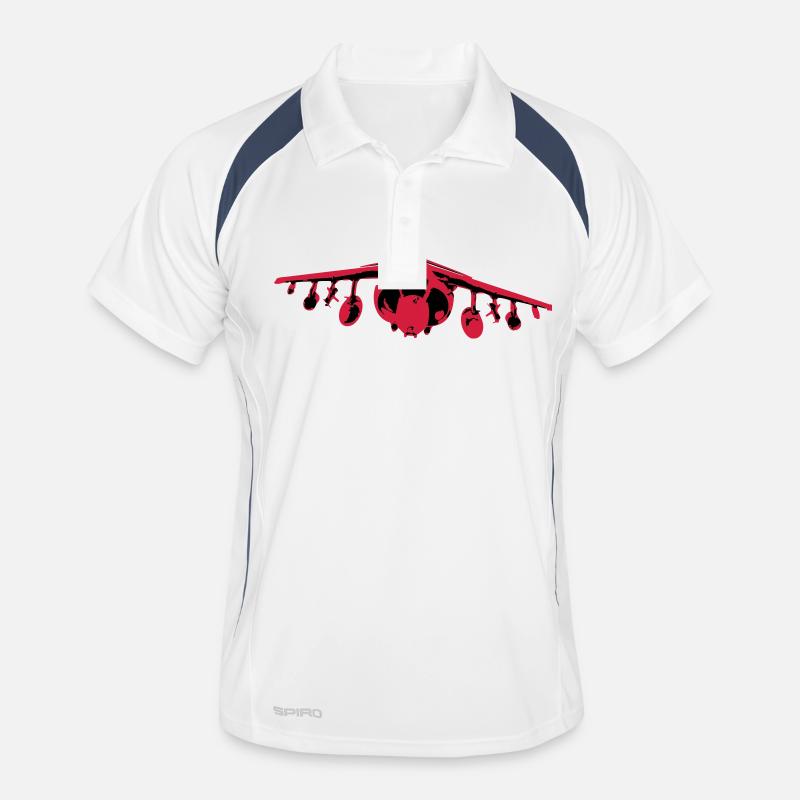 Harrier Vorder - Männer Polo atmungsaktiv - Weiß/Navy