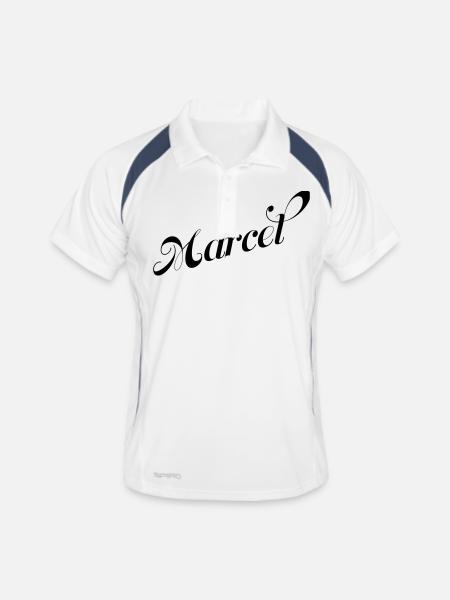 Marcel - Männer Polo atmungsaktiv - Weiß/Navy - Vorne