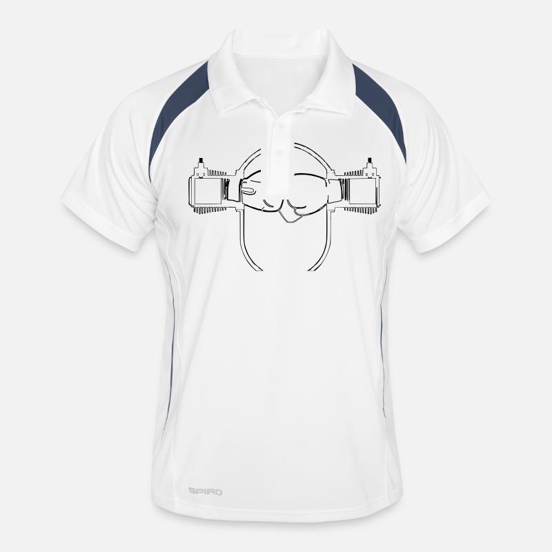 Boxer Motor - Männer Polo atmungsaktiv - Weiß/Navy