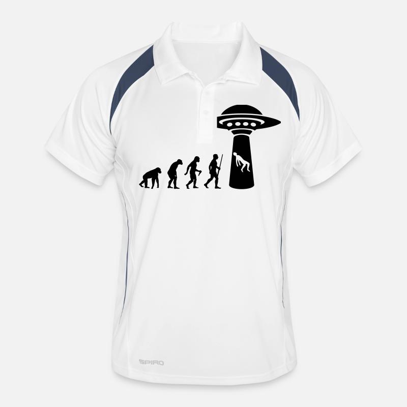 L'évolution des extraterrestres - Polo respirant Homme - blanc/marine