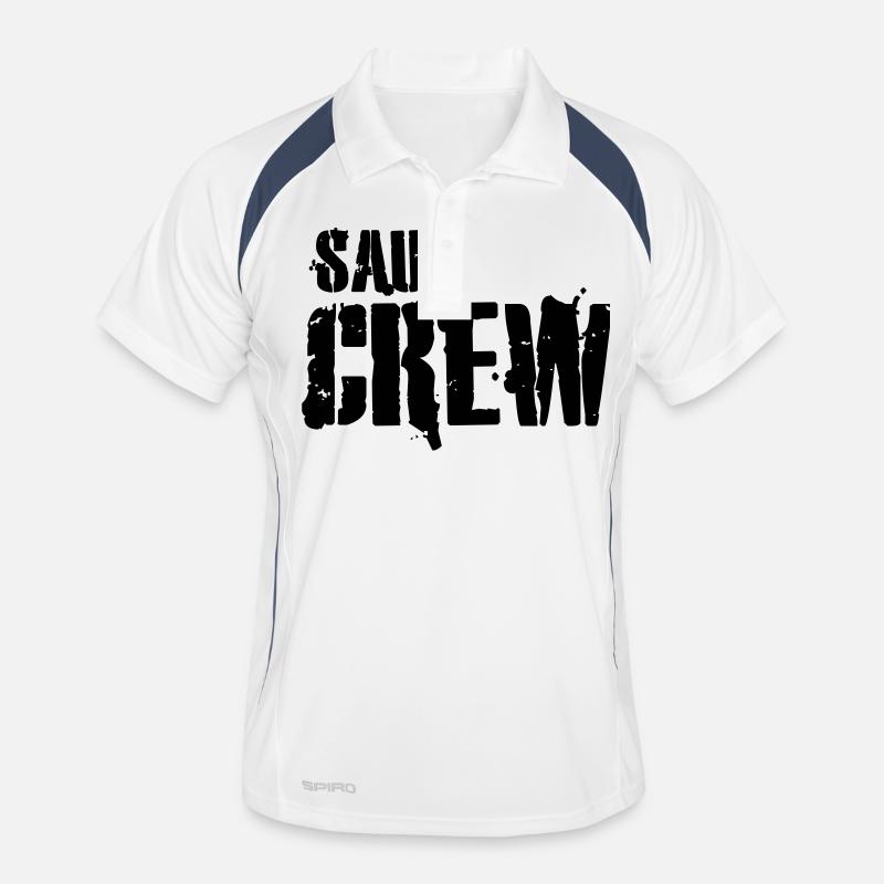 sauf crew - Männer Polo atmungsaktiv - Weiß/Navy