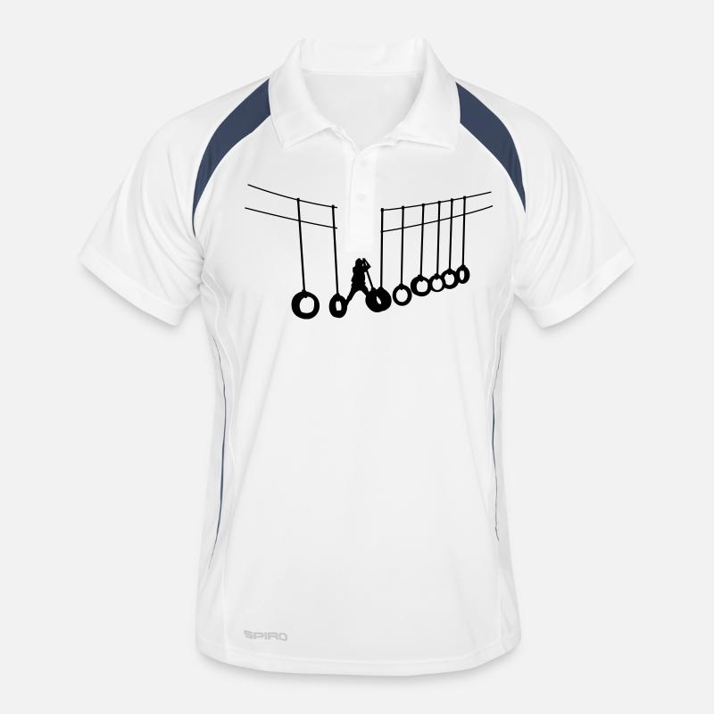 Hochseilgarten - Männer Polo atmungsaktiv - Weiß/Navy