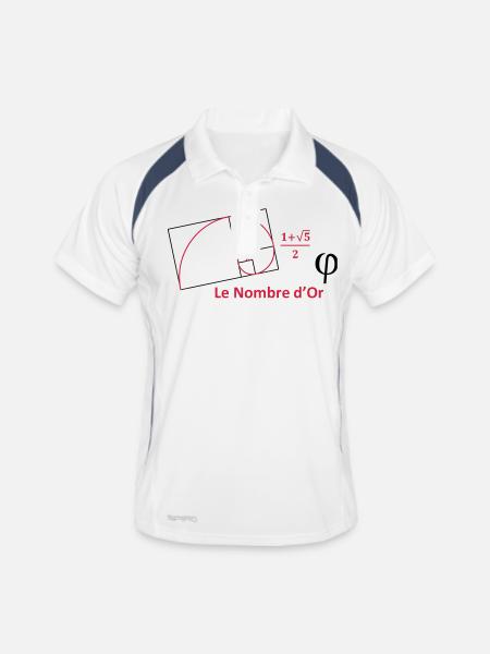 nombre_dor - Polo respirant Homme - blanc/marine - Devant