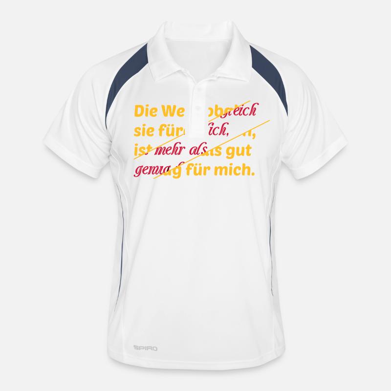 Welt Spruch Abstrakt Schrift farbig Geschenkidee Männer Polo atmungsaktiv